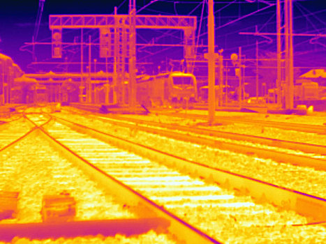 热成像,列车,铁轨