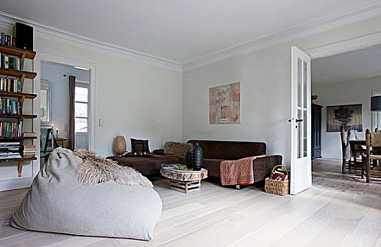 环境,软,彩色,客厅,沙发,豆袋椅