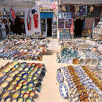 陶瓷,店,突尼斯,非洲