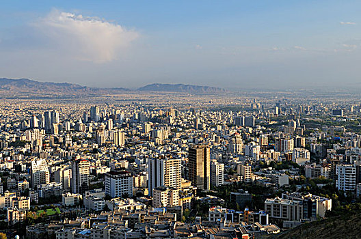 全景,风景,上方,城市,德黑兰,伊朗,波斯,亚洲