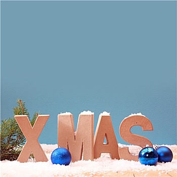 凉,蓝色,圣诞节,背景,雪