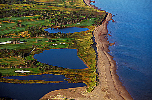 俯视,小湾,湖岸,爱德华王子岛,加拿大