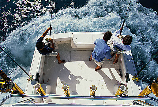 俯视,钓鱼,船,佛罗里达礁岛群,美国