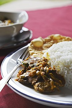 牛肉,咖哩,米饭,斯里兰卡