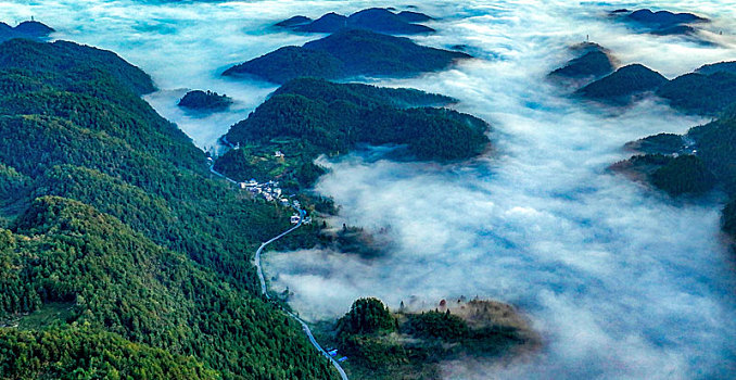 重庆酉阳,乡村清晨风景美