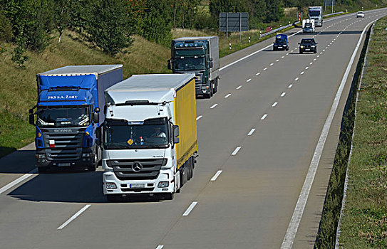 卡车,追赶,高速公路,靠近,萨克森,德国,欧洲