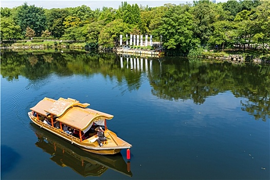 旅游,船,河,大阪