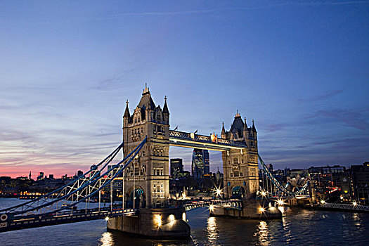 桥,河,塔桥,泰晤士河,伦敦,英格兰