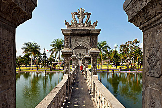 水,宫殿,东方,巴厘岛,印度尼西亚,东南亚,亚洲