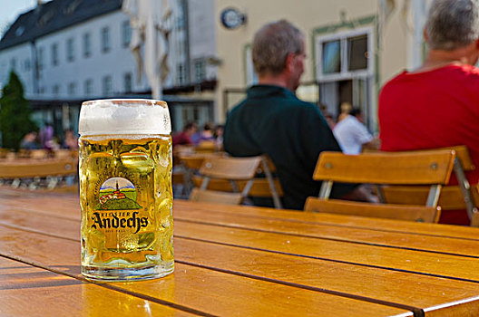 玻璃,安迪克斯,啤酒,餐馆,桌子,巴伐利亚,德国,欧洲