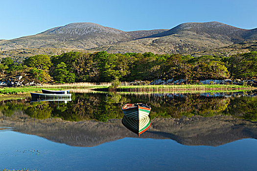 爱尔兰,科克郡,基拉尼国家公园,靠近,划艇,湖