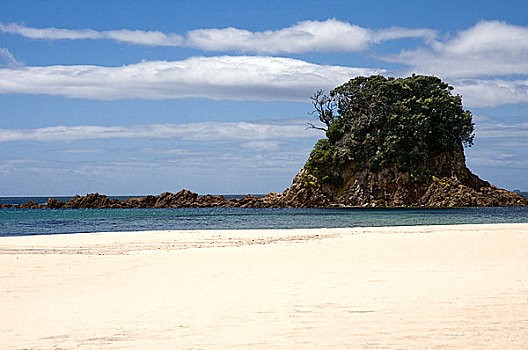 新西兰,北岛,科罗曼德尔,白色,沙滩,小石头,岛屿