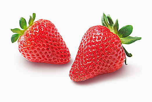 两个,草莓,白色背景,多伦多,安大略省,加拿大