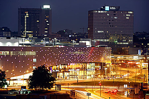 天际线,购物,中心,2009年,城市,光亮,建筑,北莱茵威斯特伐利亚,德国,欧洲