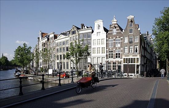 房子,角,阿姆斯特丹,荷兰,欧洲