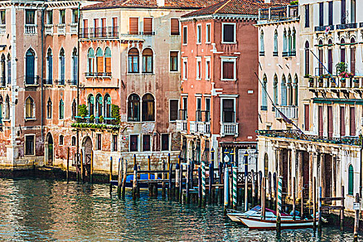 特写,港口,古建筑,大运河,威尼斯,意大利