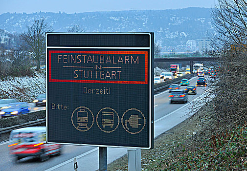 警告标识,斯图加特,污染,警告,巴登符腾堡,德国,欧洲