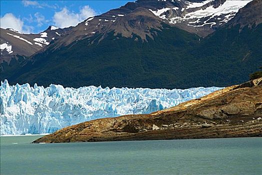 冰河,正面,山峦,莫雷诺冰川,阿根廷,国家公园,阿根廷湖,卡拉法特,巴塔哥尼亚