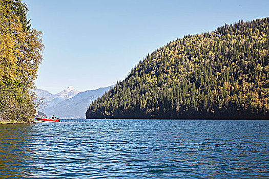 独木舟,旅游,清水,湖,灰色,公园,不列颠哥伦比亚省,加拿大