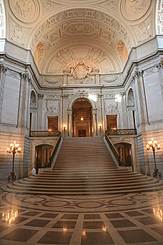 美国,加州,旧金山市政厅内部景观
