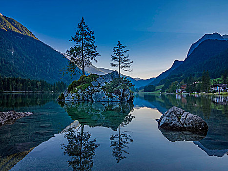 风景,湖,靠近,拉姆绍,国家公园,巴伐利亚,上巴伐利亚,德国,欧洲