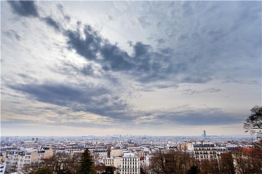 灰色,云,大城市,巴黎