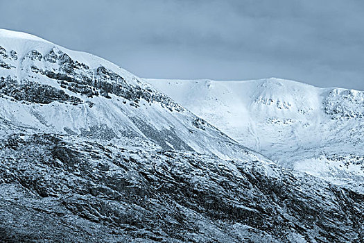 冬天,风景,斜坡,山