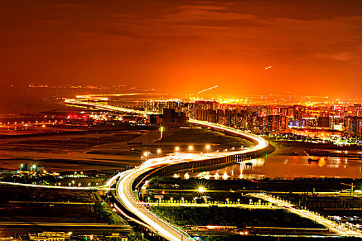 深圳,深圳湾,深圳湾大桥,夜景