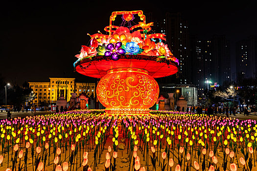 中国长春南湖公园冰雪灯光展夜景