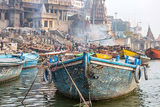 船,恒河,河,瓦拉纳西,北方邦,印度,亚洲