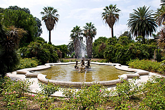 喷泉,阿尔佛雷德,诺贝尔,公园,圣雷莫,里维埃拉,利古里亚,意大利,欧洲
