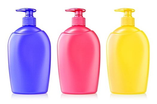 三个,彩色,塑料瓶