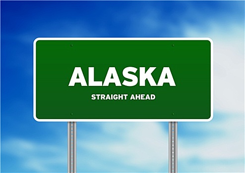 阿拉斯加,绿色,公路,标识