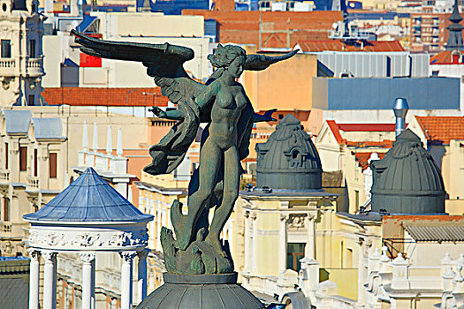 雕塑,爱德菲斯,城市,马德里,西班牙,欧洲
