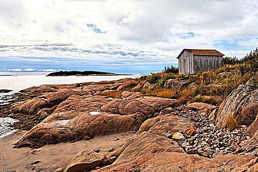 小屋,海岸,地区,魁北克,加拿大