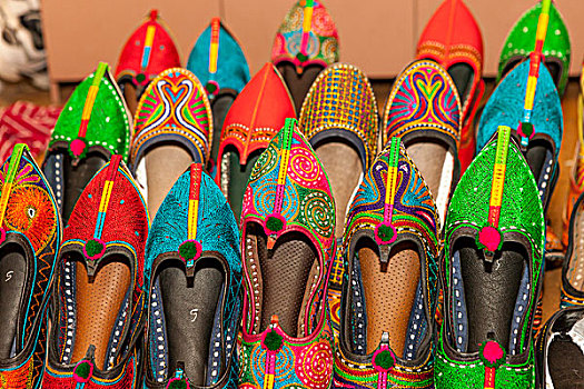 彩色,鞋,出售,梅兰加尔堡,拉贾斯坦邦,印度