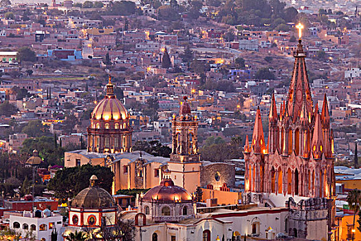 墨西哥,瓜纳华托,俯视,风景,城市