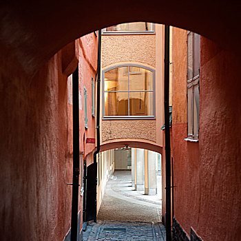 拱道,小路,格姆拉斯坦,斯德哥尔摩,瑞典