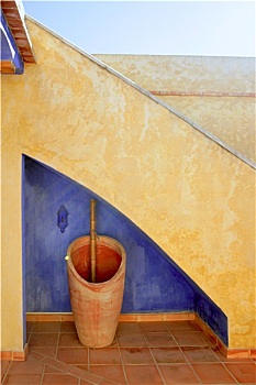 西班牙,金色,墙壁,楼梯,蓝色