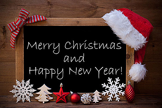 褐色,黑板,圣诞帽,圣诞快乐,新年快乐