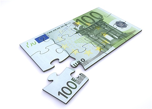 100欧元,钞票,拼图