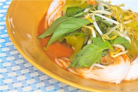 泰国,细面条,吃剩下,咖哩,蔬菜
