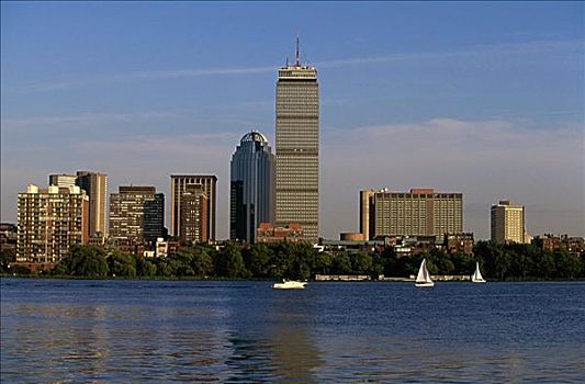 摩天大楼,水岸,查尔斯河,波士顿,马萨诸塞,美国