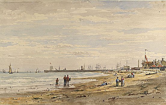 码头,八月,1838年,艺术家,戴维森