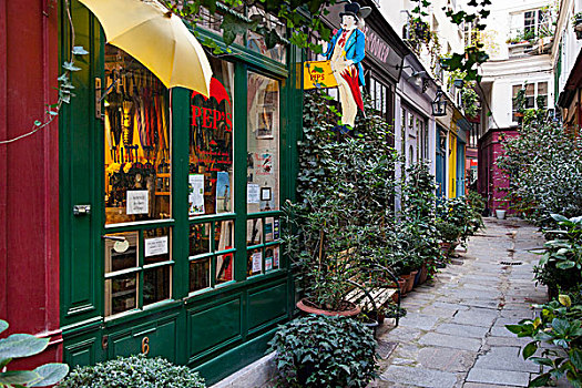 伞,店,通道,一个,许多,遮盖,巴黎,法国
