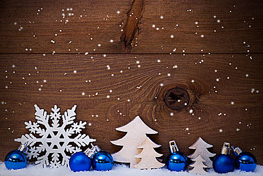 蓝色,圣诞贺卡,装饰,雪,留白,雪花