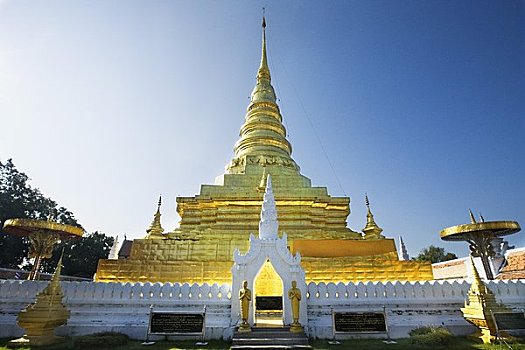 黄金,佛塔,寺院,省,泰国