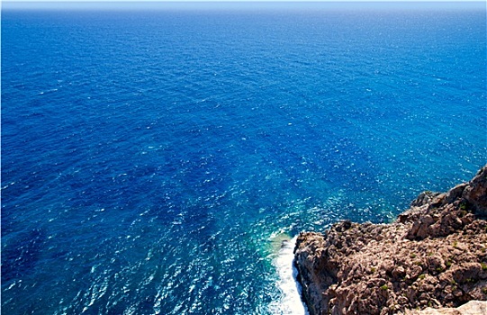 地中海,泡沫,岩石,岸边,福门特拉岛,岬角