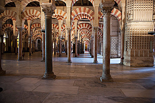 条纹,拱,柱子,圣母教堂,大清真寺,科多巴,安达卢西亚,西班牙