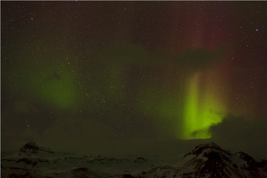 不同,彩色,北极光,冰岛